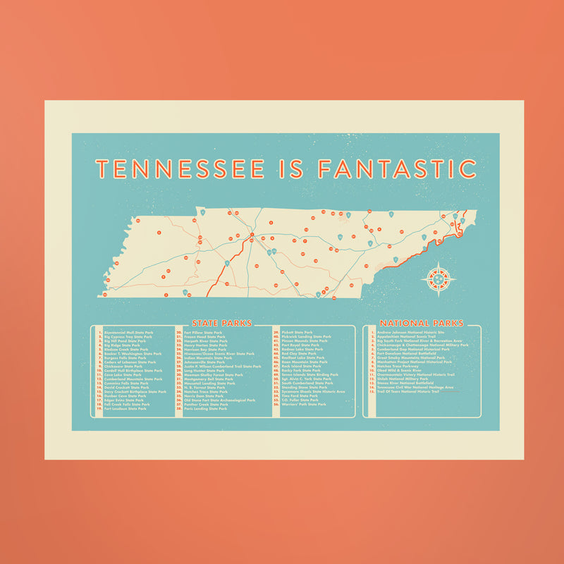 TN is Fantastic Map Print